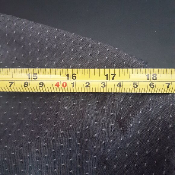 Marc New York SZ 15 Andrew Marc Slim Fit Men's Button Up Shirt Grey with White - Picture 9 of 11